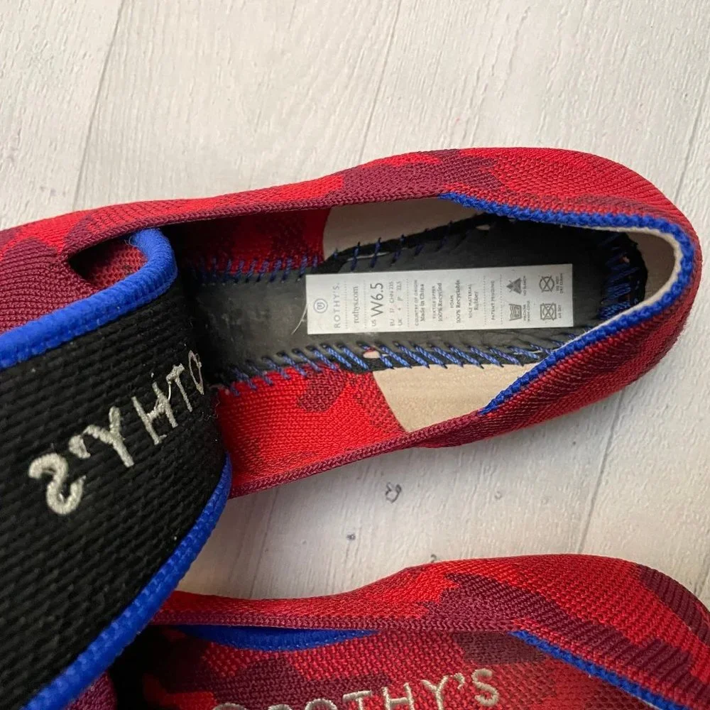 Rothy’s the flat red camo round toe flat size‎ 6.5
